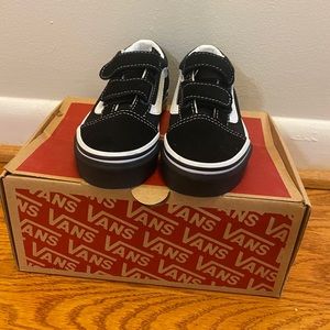 Black and White Flames Vans